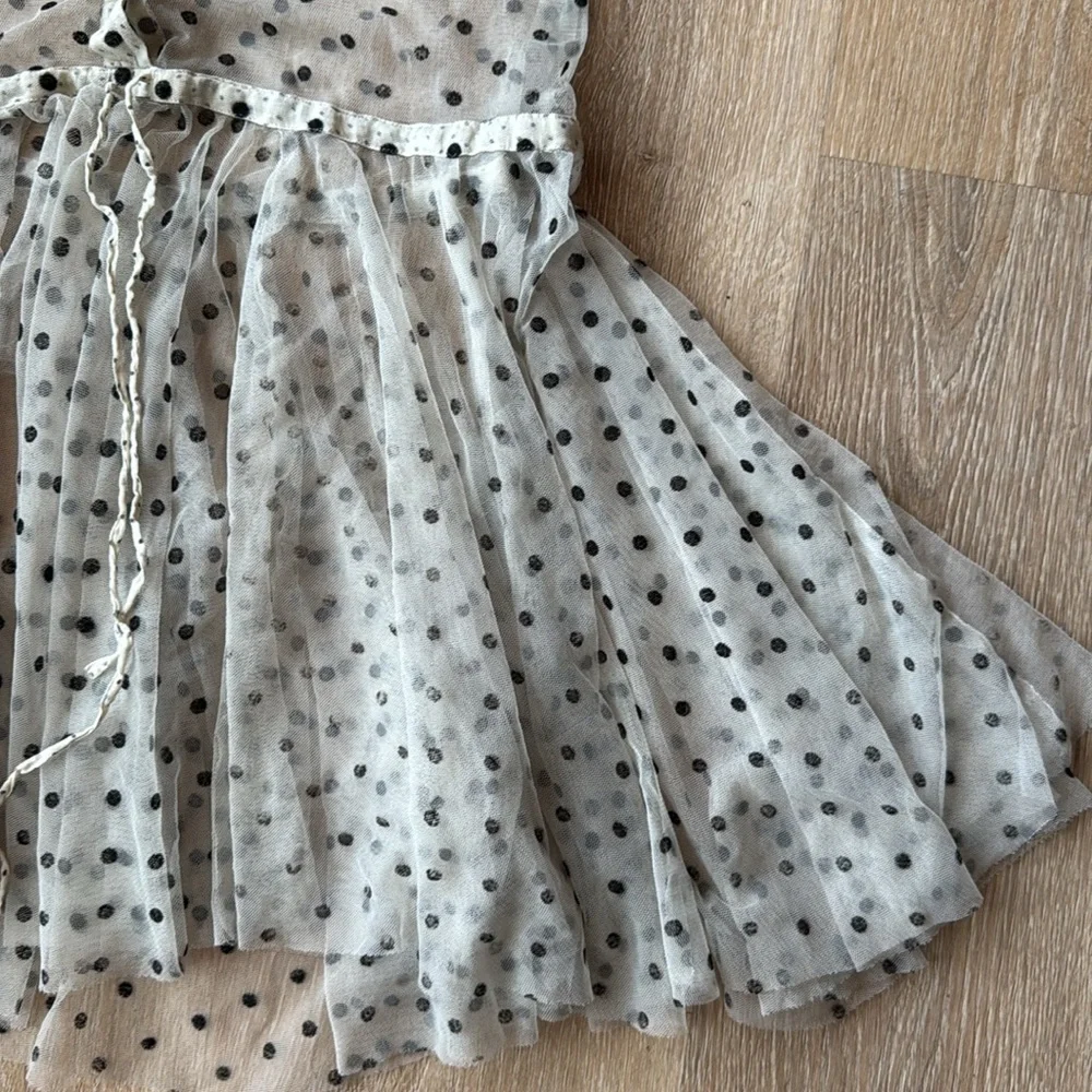 Free People • Flock Dot House Slip Sheer Layer Boho Size S Polka Dot - Picture 7 of 8
